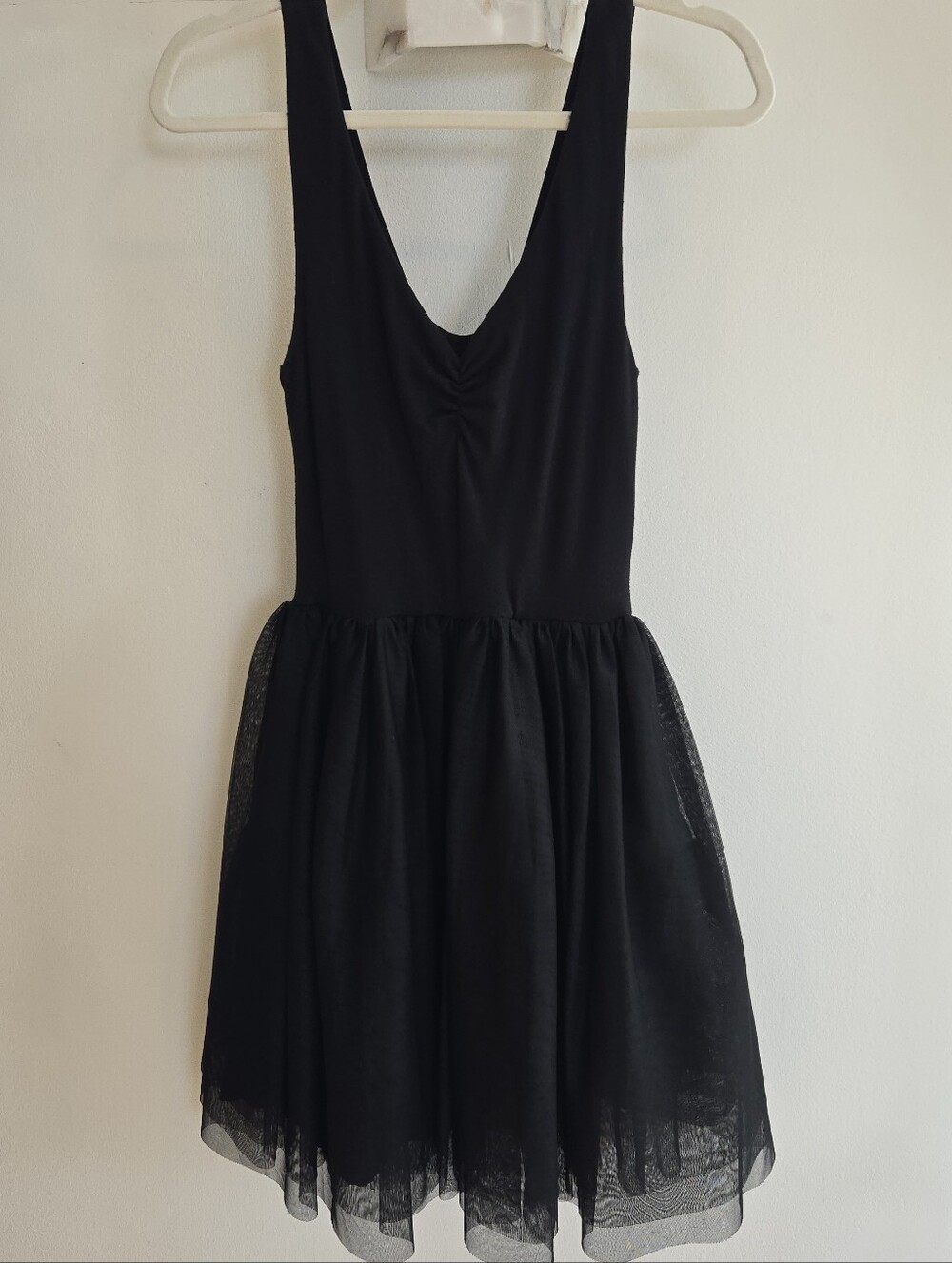 Tulle Sleeveless Ruched Black Swan Ballerina Dress